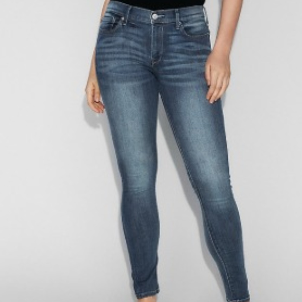 Express Mid Rise Faded Stretch Jean Leggings